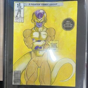 Z Fighter Comic Group Illustration - Yellow and Purple